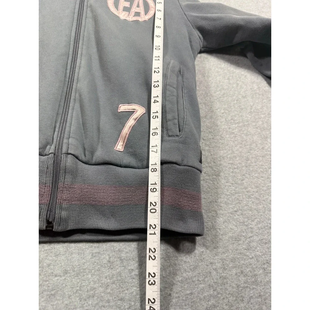 VTG‎ Y2K Emporio Armani Satin Bomber Jacket Pink Grey Reversible EA7 Logo XS